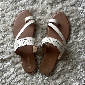 Kensie Women's Cream and Brown Sandals